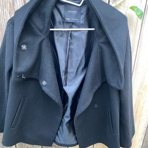 Zara Wool Coat with Hoodie - Picture 6 of 8